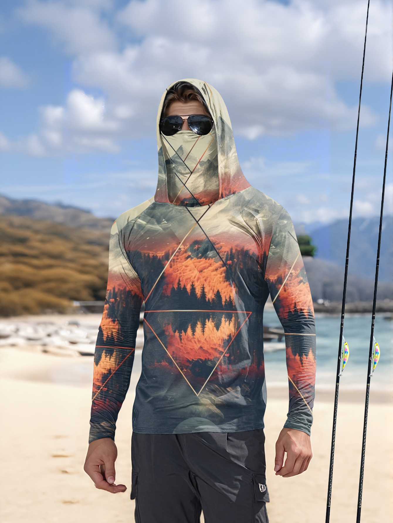 Мужская рыбацкая толстовка для – обзор и цена Fishing Mask Sun Protection