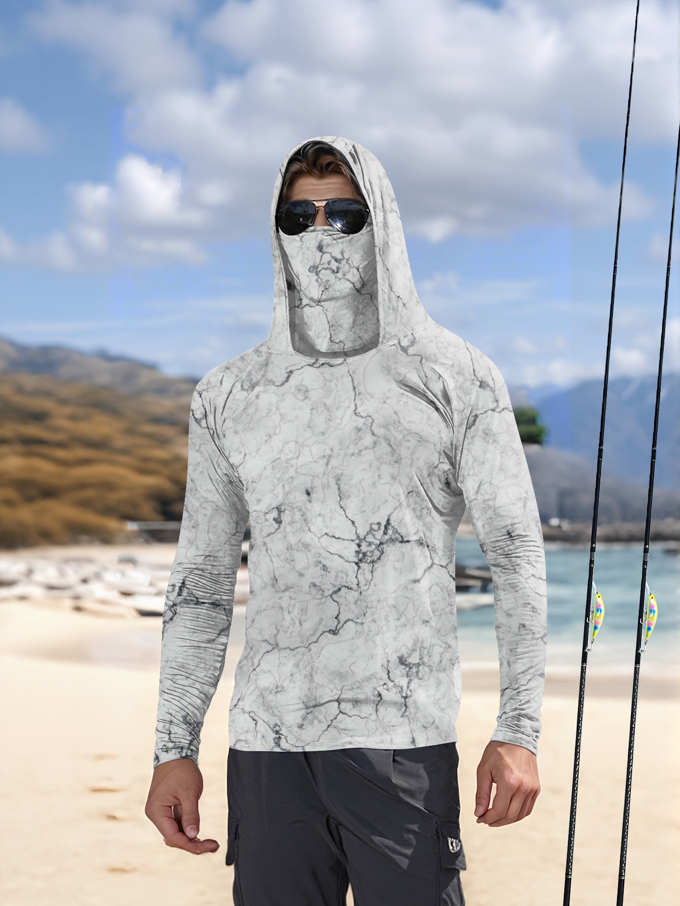 Мужская рубашка с капюшоном дл – обзор и цена Fishing Shirt Uv Protection